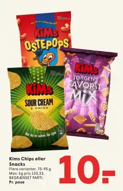 SPAR Kims Chips eller Snacks, DKK 10 tilbud