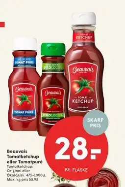 SPAR Beauvais Tomatketchup eller Tomatpuré, DKK 28 tilbud