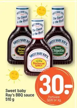 REMA 1000 Sweet baby Ray's BBQ sauce 510 g, DKK 30 tilbud