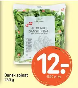 REMA 1000 Dansk spinat 250 g, DKK 12 tilbud