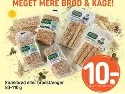 REMA 1000 Knækbrød eller brødstænger 80-110 g, DKK 10 tilbud