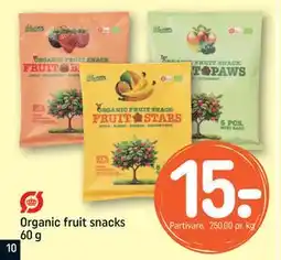 REMA 1000 Organic fruit snacks 60 g, DKK 15 tilbud