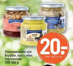 REMA 1000 Fiskemandens sild Krydder, karry eller marinerede 290-550 g, DKK 20 tilbud