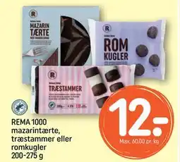 REMA 1000 REMA 1000 mazarintærte, træstammer eller romkugler 200-275 g, DKK 12 tilbud