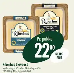 Min Købmand Riberhus Skiveost, DKK 22 tilbud