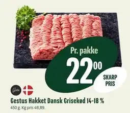 Min Købmand Gestus Hakket Dansk Grisekød 14-18 %, DKK 22 tilbud