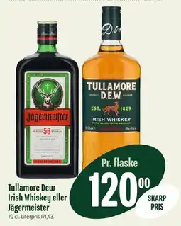 Min Købmand Tullamore Dew Irish Whiskey eller Jägermeister, DKK 120 tilbud