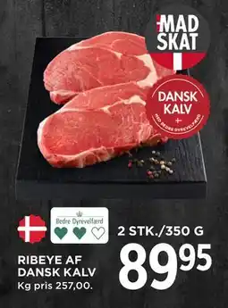 MENY RIBEYE AF DANSK KALV, DKK 89.95 tilbud