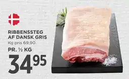 MENY RIBBENSSTEG AF DANSK GRIS, DKK 34.95 tilbud
