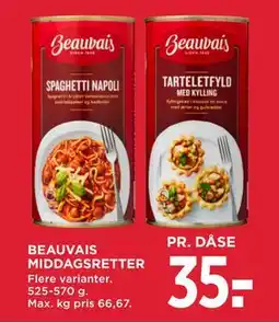 MENY BEAUVAIS MIDDAGSRETTER, DKK 35 tilbud
