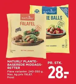 MENY NATURLI’ PLANTE BASEREDE MIDDAGS RETTER, DKK 28 tilbud