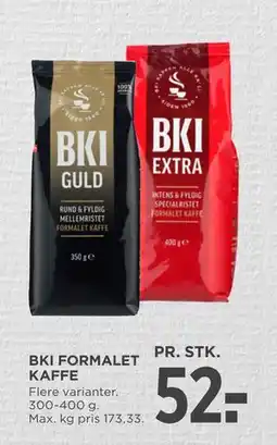 MENY BKI FORMALET KAFFE, DKK 52 tilbud