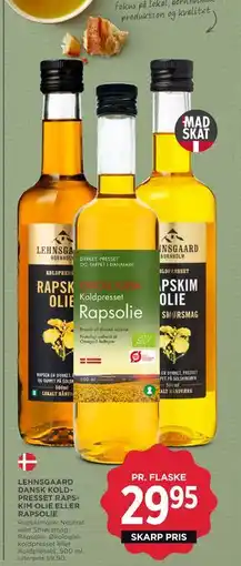 MENY LEHNSGAARD DANSK KOLD PRESSET RAPS KIM OLIE ELLER RAPSOLIE, DKK 29.95 tilbud