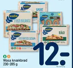 REMA 1000 Wasa knækbrød, DKK 12 tilbud