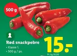 Lidl Rød snackpebre, DKK 15 tilbud
