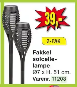 Harald Nyborg Fakkel solcellelampe, DKK 39 tilbud