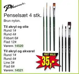 Harald Nyborg Penselsæt 4 stk., DKK 35 tilbud
