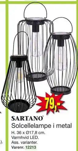 Harald Nyborg Solcellelampe i metal, DKK 79 tilbud