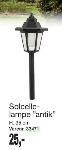 Harald Nyborg Solcellelampe ”antik”, DKK 25 tilbud