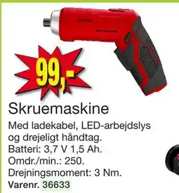 Harald Nyborg Skruemaskine, DKK 99 tilbud