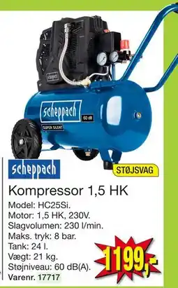 Harald Nyborg Kompressor 1,5 HK, DKK 1199 tilbud