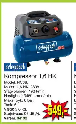 Harald Nyborg Kompressor 1,6 HK, DKK 549 tilbud
