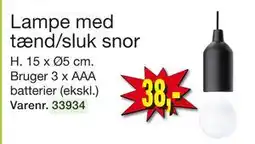 Harald Nyborg Lampe med tænd/sluk snor, DKK 38 tilbud
