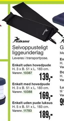 Harald Nyborg Selvoppusteligt liggeunderlag tilbud