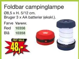 Harald Nyborg Foldbar campinglampe, DKK 48 tilbud