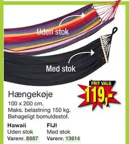 Harald Nyborg Hængekøje, DKK 119 tilbud