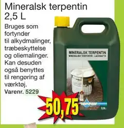 Harald Nyborg Mineralsk terpentin 2,5 L, DKK 50.75 tilbud