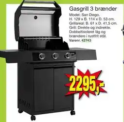 Harald Nyborg Gasgrill 3 brænder, DKK 2295 tilbud