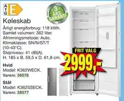 Harald Nyborg Køleskab, DKK 2999 tilbud