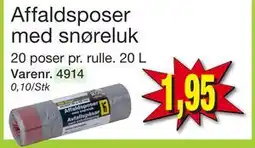 Harald Nyborg Affaldsposer med snøreluk, DKK 1.95 tilbud