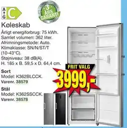 Harald Nyborg Køleskab, DKK 3999 tilbud