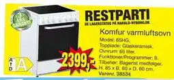 Harald Nyborg Komfur varmluftsovn, DKK 2399 tilbud