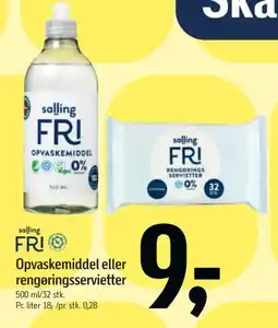 Føtex FRI Opvaskemiddel eller rengøringsservietter tilbud