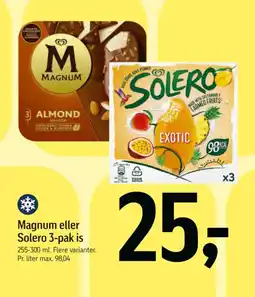 Føtex Magnum eller Solero 3-pak is tilbud