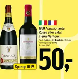 Føtex 1908 Appasionante Rosso eller Vidal Fleury Ventoux tilbud