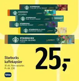 Føtex Starbucks kaffekapsler 10 stk. Flere varianter. tilbud
