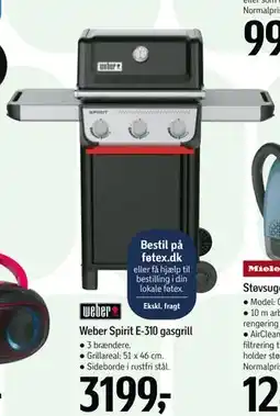 Føtex Weber Spirit E-310 gasgrill, DKK 3199 tilbud