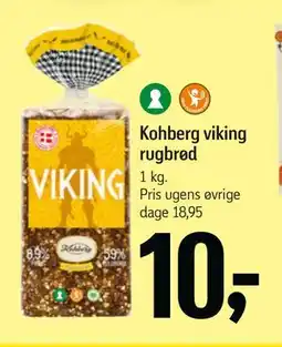 Føtex Kohberg viking rugbrød, DKK 10 tilbud