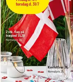 Føtex 2 stk. flag på træpind, DKK 15.2 tilbud