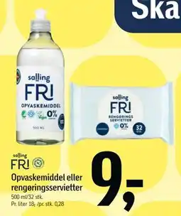 Føtex Opvaskemiddel eller rengøringsservietter, DKK 9 tilbud