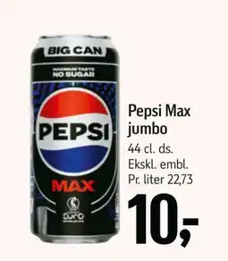 Føtex Pepsi Max jumbo, DKK 10 tilbud