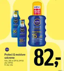 Føtex Protect & moisture solcreme, DKK 82 tilbud