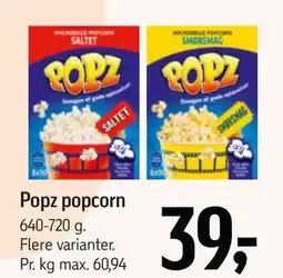 Føtex Popz popcorn, DKK 39 tilbud