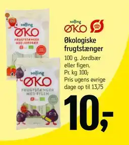Føtex Økologiske frugtstænger, DKK 10 tilbud
