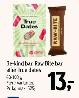 Føtex Be-kind bar, Raw Bite bar eller True dates, DKK 13 tilbud