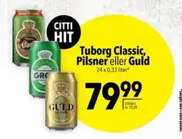 Citti Tuborg Classic, Pilsner eller Guld, DKK 79.99 tilbud